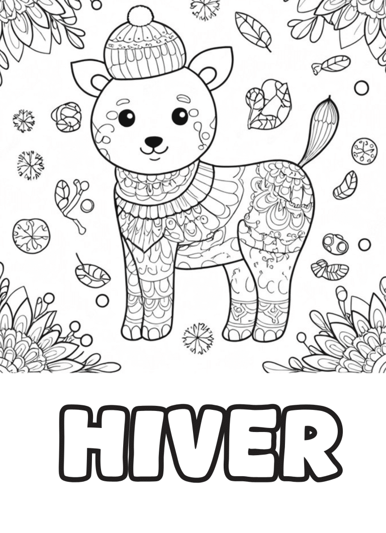 Coloriage animal facile mandala hiver à imprimer Coloriage animal facile mandala hiver - dessin gratuit à imprimer