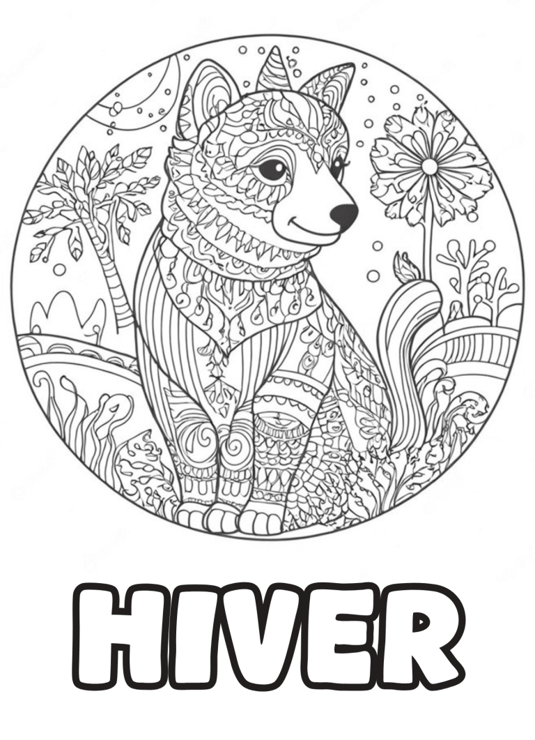 Coloriage animal magique mandala hiver à imprimer Coloriage animal magique mandala hiver - dessin gratuit à imprimer