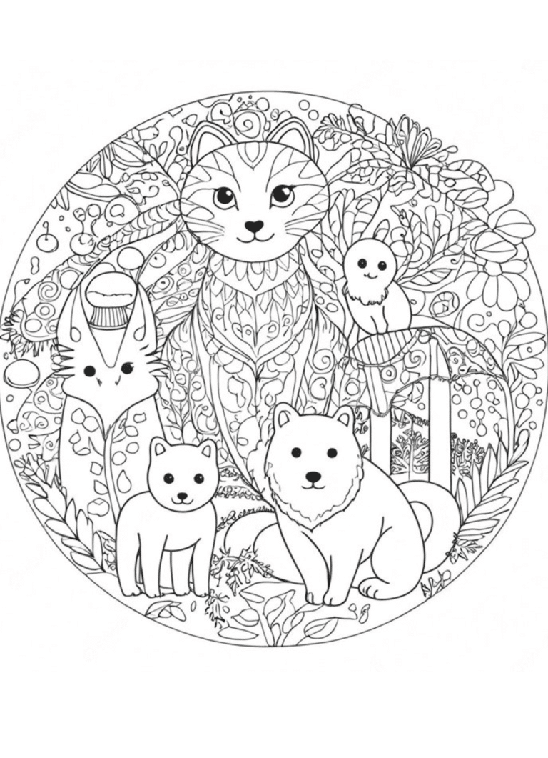Coloriage animal mandala famillehiver (2) à imprimer Coloriage animal mandala famillehiver (2) - dessin gratuit à imprimer