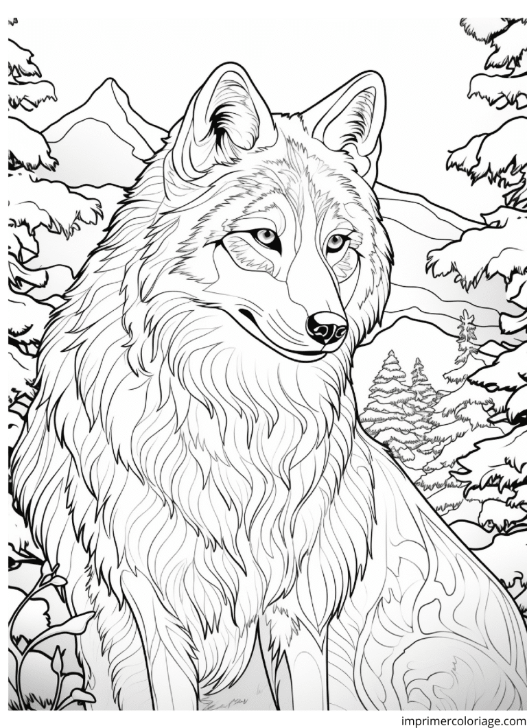 Coloriage loup adulte - dessin gratuit &agrave; imprimer