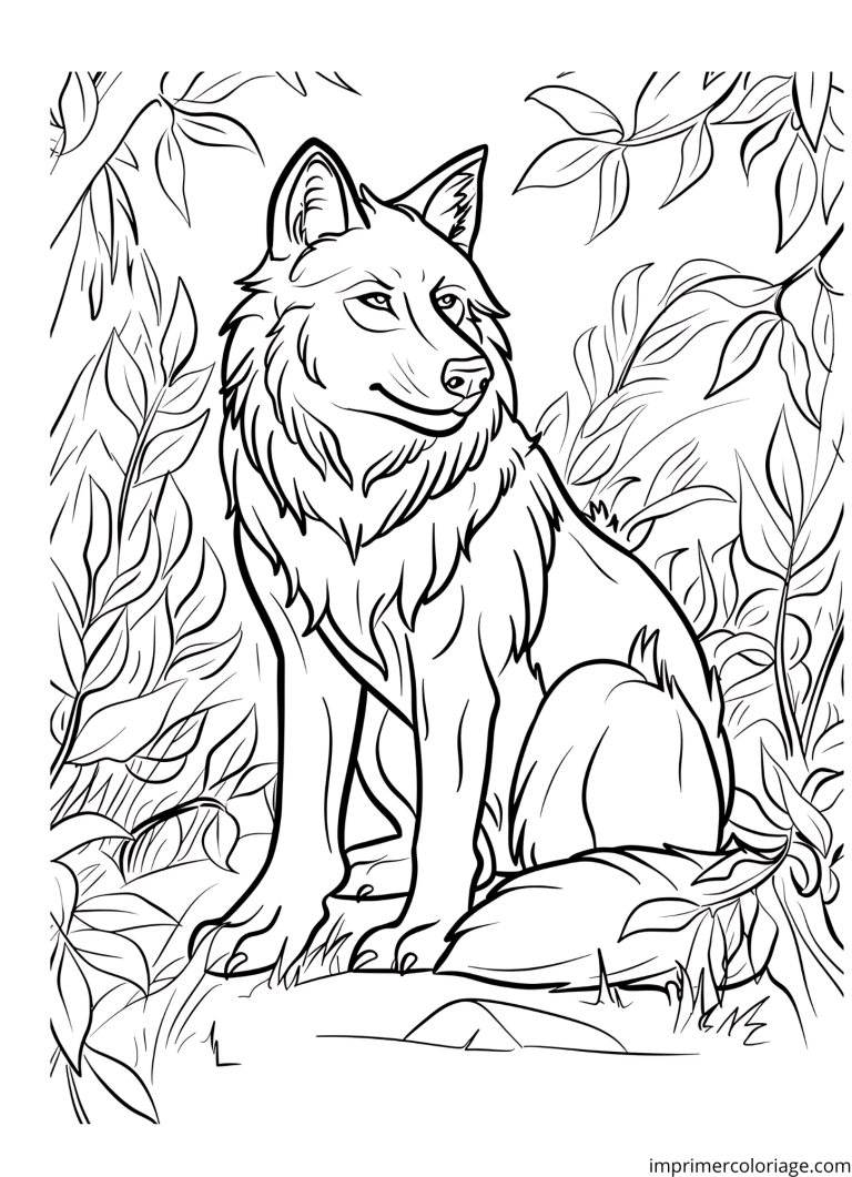 Coloriage loup f&eacute;roce - dessin gratuit &agrave; imprimer