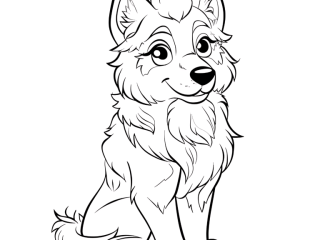 Coloriage loup fille à imprimer Coloriage loup fille - dessin gratuit à imprimer