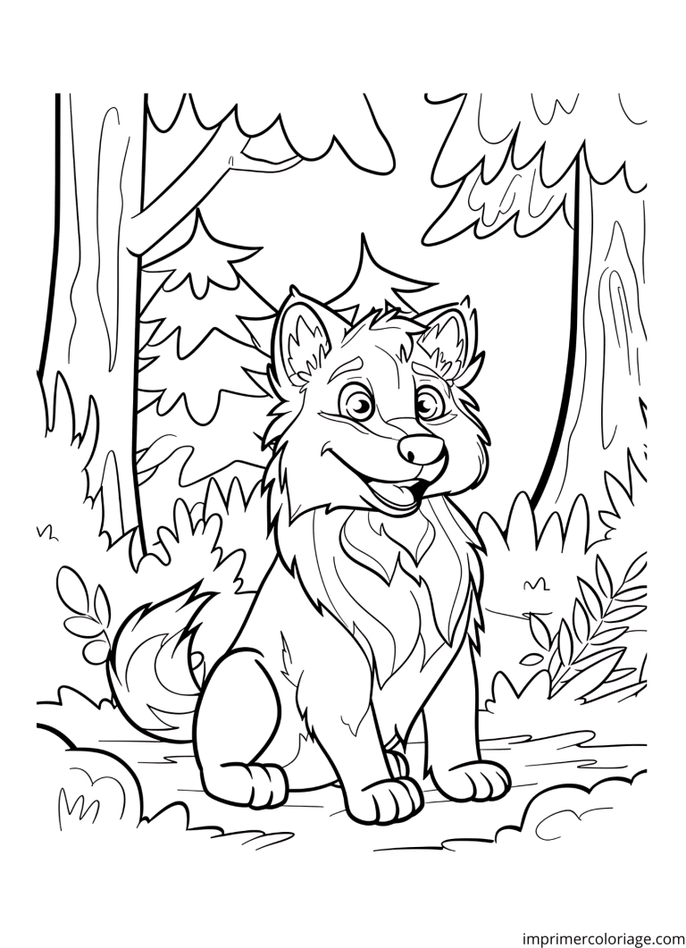 Coloriage loup maternelle - dessin gratuit &agrave; imprimer
