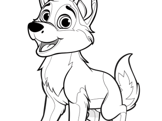 Coloriage loup mignon à imprimer Coloriage loup mignon - dessin gratuit à imprimer