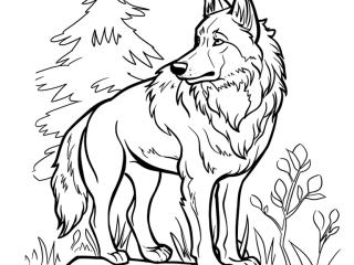 Coloriage loup nuit à imprimer Coloriage loup nuit - dessin gratuit à imprimer