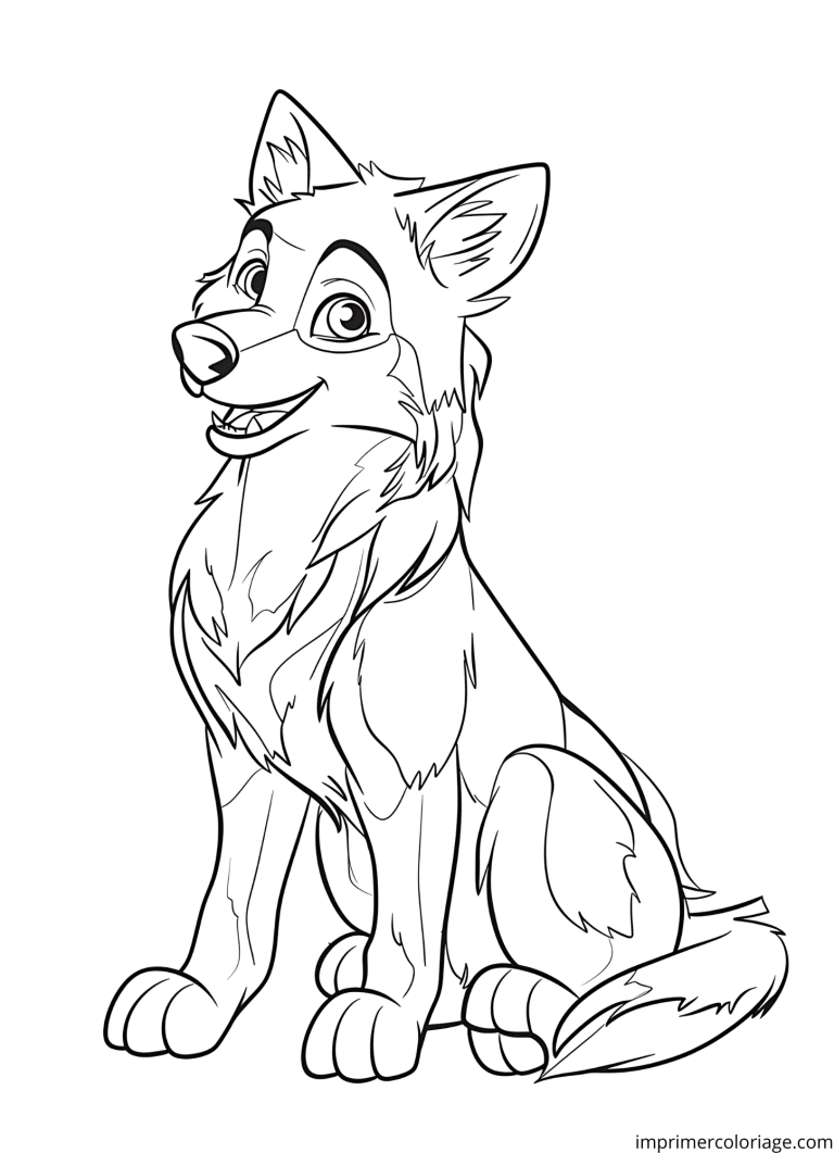 Coloriage loup portrait - dessin gratuit &agrave; imprimer