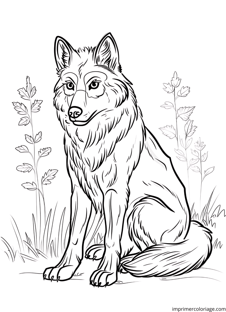Coloriage loup seul - dessin gratuit &agrave; imprimer