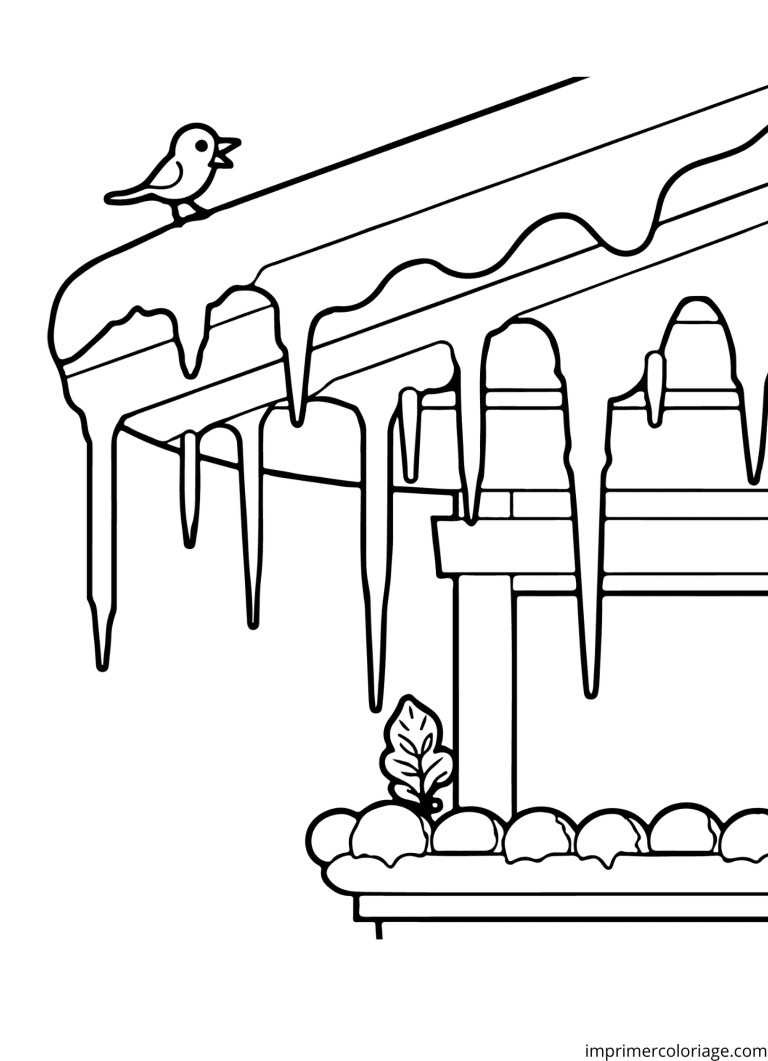 Coloriage oiseau hiver - dessin gratuit &agrave; imprimer