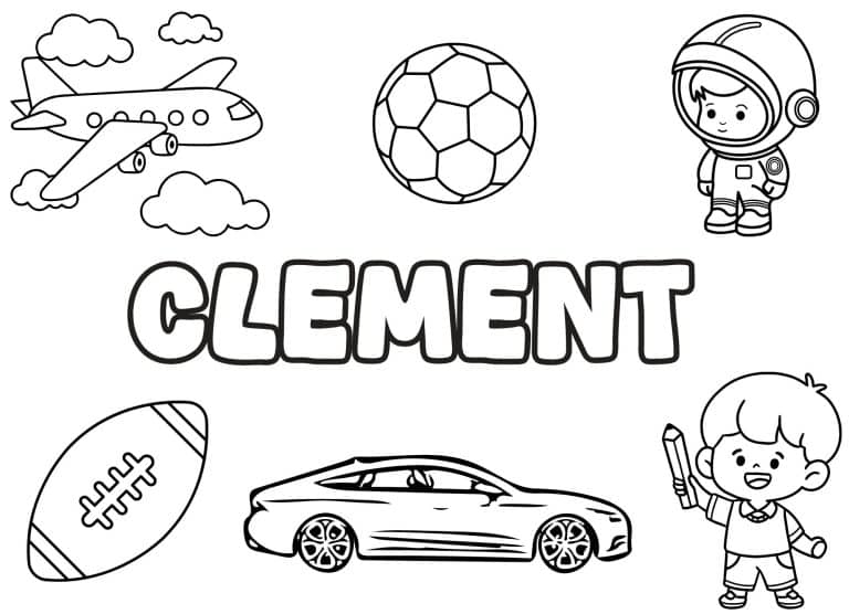 Coloriage prenom Clement simple - dessin gratuit &agrave; imprimer