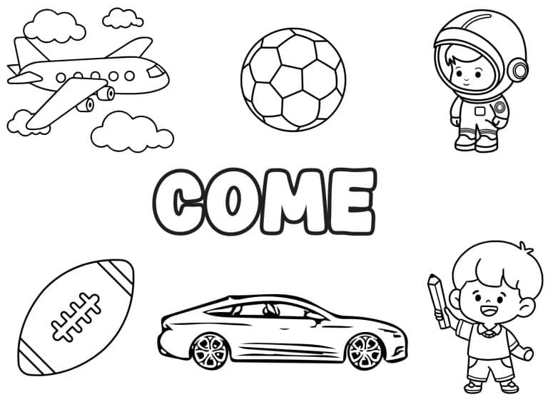 Coloriage prenom Come simple - dessin gratuit &agrave; imprimer