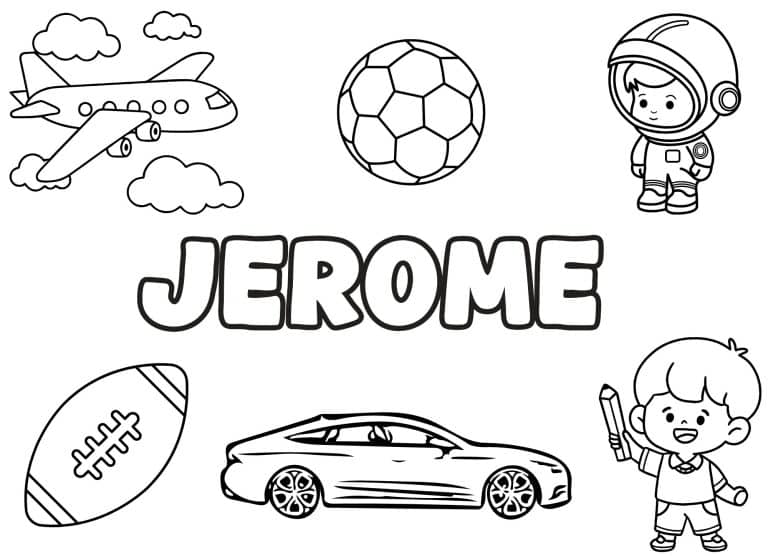Coloriage prenom Jerome simple - dessin gratuit &agrave; imprimer