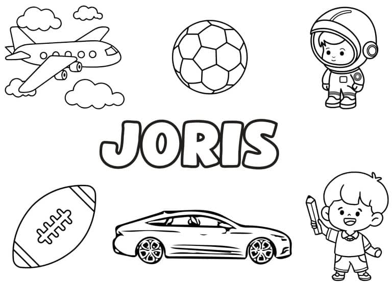 Coloriage prenom Joris simple - dessin gratuit &agrave; imprimer