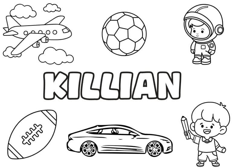 Coloriage prenom Killian simple - dessin gratuit &agrave; imprimer