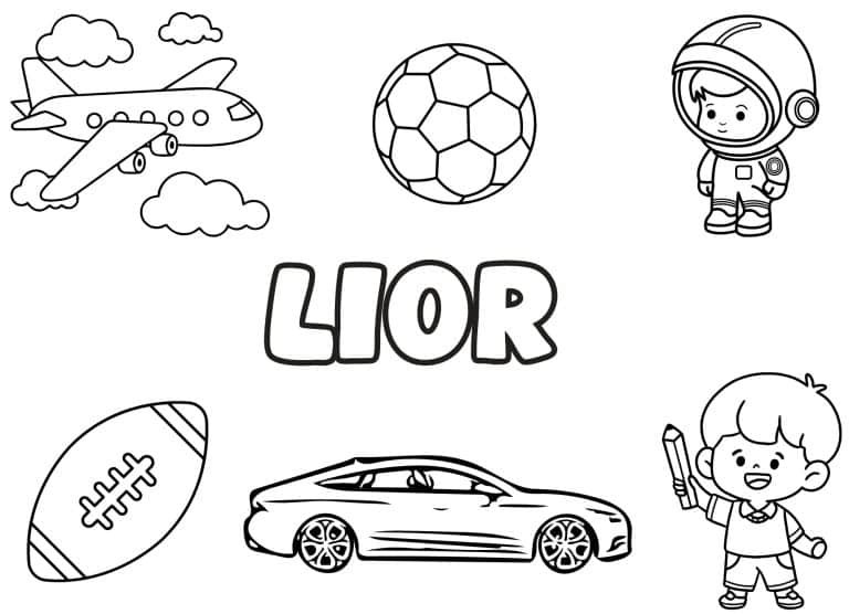 Coloriage prenom Lior simple - dessin gratuit &agrave; imprimer