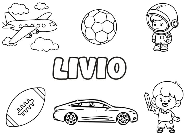 Coloriage prenom Livio simple - dessin gratuit &agrave; imprimer