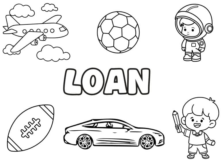Coloriage prenom Loan simple - dessin gratuit &agrave; imprimer