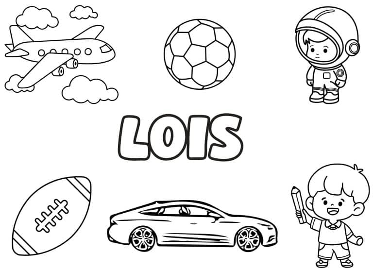 Coloriage prenom Lois simple - dessin gratuit &agrave; imprimer