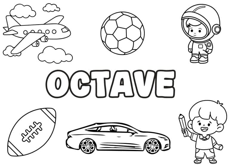 Coloriage prenom Octave simple - dessin gratuit &agrave; imprimer