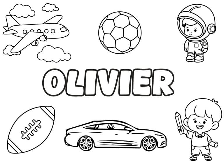 Coloriage prenom Olivier simple - dessin gratuit &agrave; imprimer