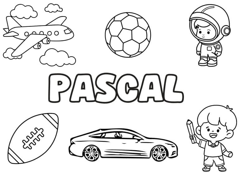 Coloriage prenom Pascal simple - dessin gratuit &agrave; imprimer