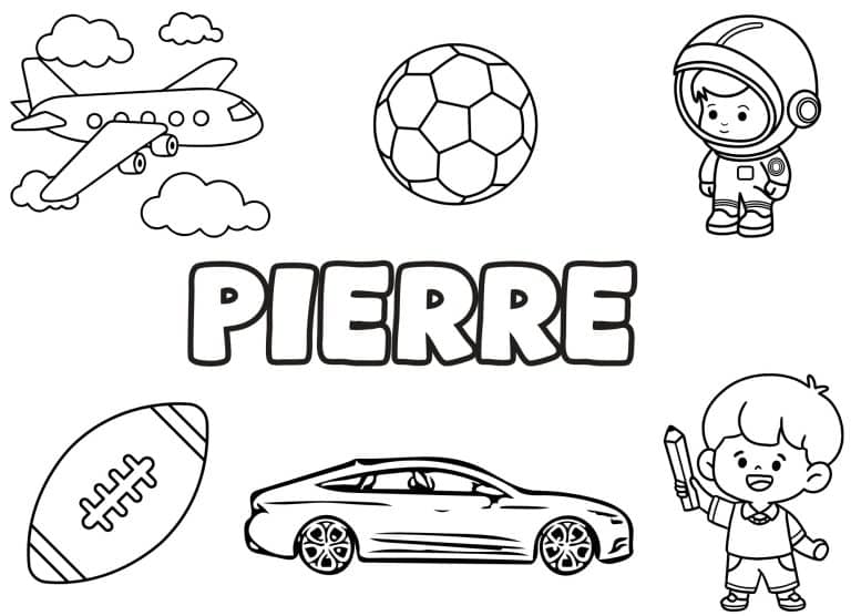 Coloriage prenom Pierre simple - dessin gratuit &agrave; imprimer