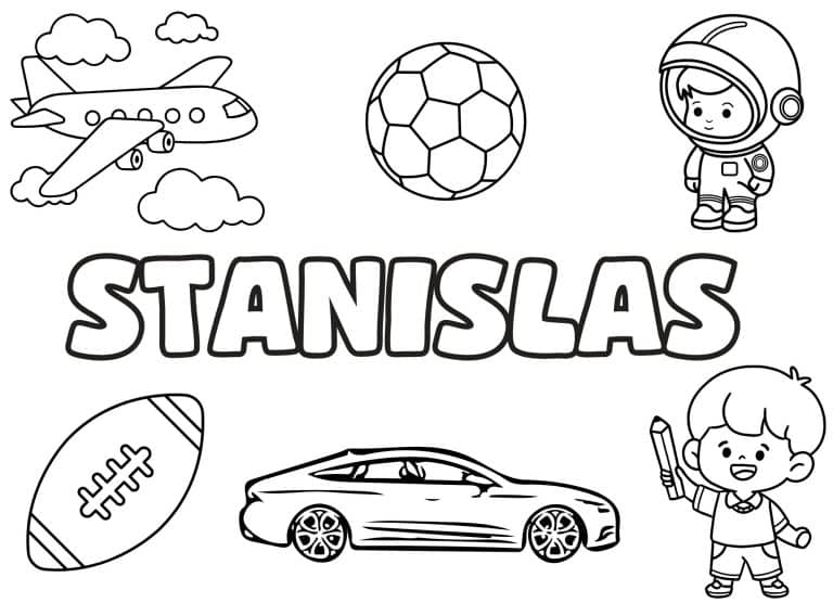 Coloriage prenom Stanislas simple - dessin gratuit &agrave; imprimer