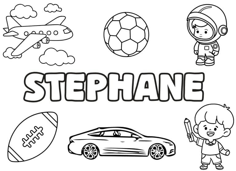 Coloriage prenom Stephane simple - dessin gratuit &agrave; imprimer