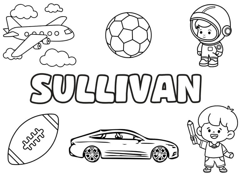 Coloriage prenom Sullivan simple - dessin gratuit &agrave; imprimer