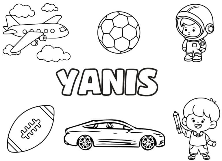 Coloriage prenom Yanis simple - dessin gratuit &agrave; imprimer