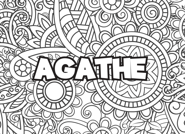 Prenom Agathe Coloriage mandala - dessin gratuit &agrave; imprimer