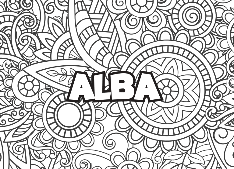 Prenom Alba Coloriage mandala - dessin gratuit &agrave; imprimer