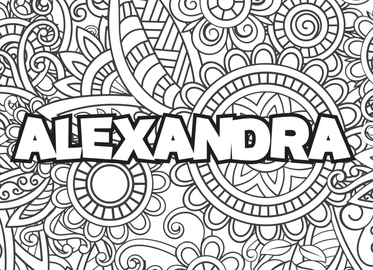 Prenom Alexandra Coloriage mandala - dessin gratuit &agrave; imprimer