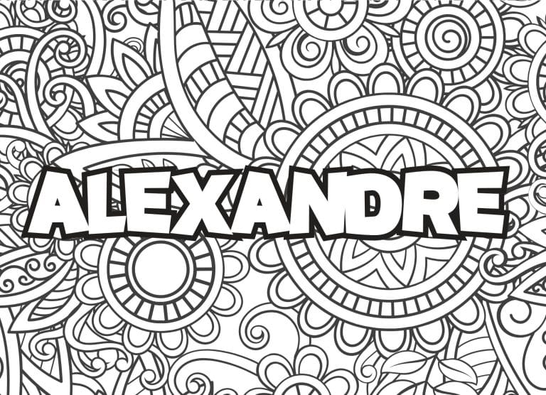 Prenom Alexandre Coloriage mandala - dessin gratuit &agrave; imprimer