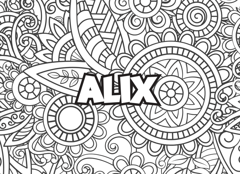 Prenom Alix Coloriage mandala - dessin gratuit &agrave; imprimer