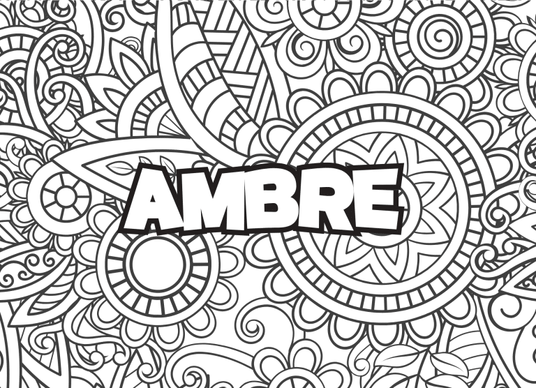 Prenom Ambre Coloriage mandala - dessin gratuit &agrave; imprimer