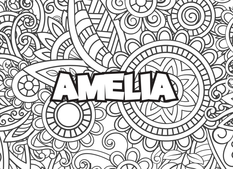 Prenom Am&eacute;lia Coloriage mandala - dessin gratuit &agrave; imprimer