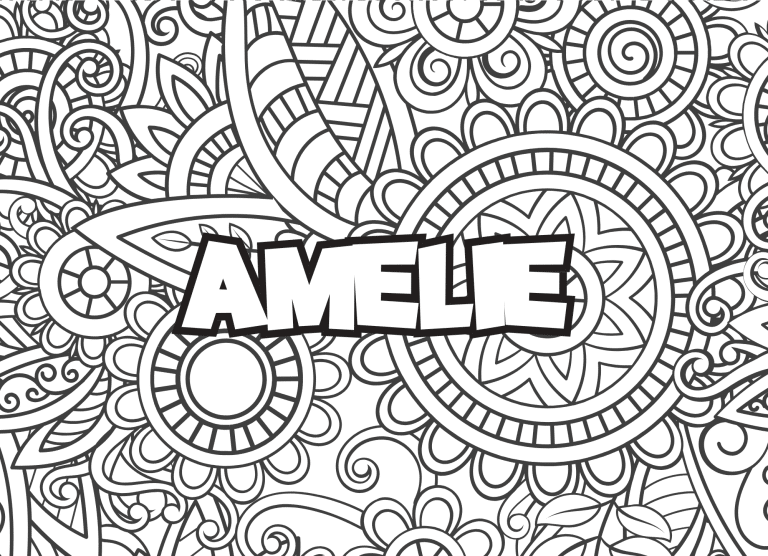 Prenom Am&eacute;lie Coloriage mandala - dessin gratuit &agrave; imprimer