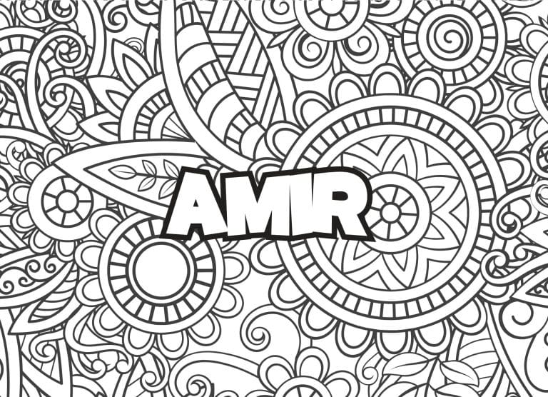 Prenom Amir Coloriage mandala - dessin gratuit &agrave; imprimer