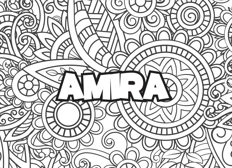 Prenom Amira Coloriage mandala - dessin gratuit &agrave; imprimer