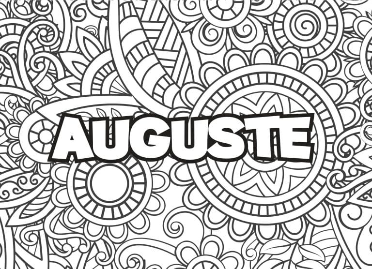 Prenom Auguste Coloriage mandala - dessin gratuit &agrave; imprimer