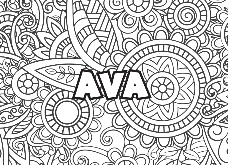 Prenom Ava Coloriage mandala - dessin gratuit &agrave; imprimer