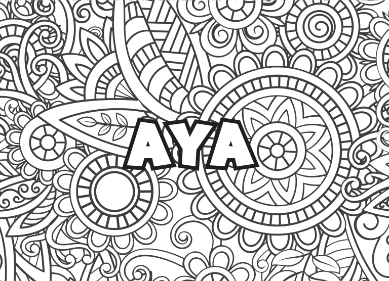 Prenom Aya Coloriage mandala - dessin gratuit &agrave; imprimer