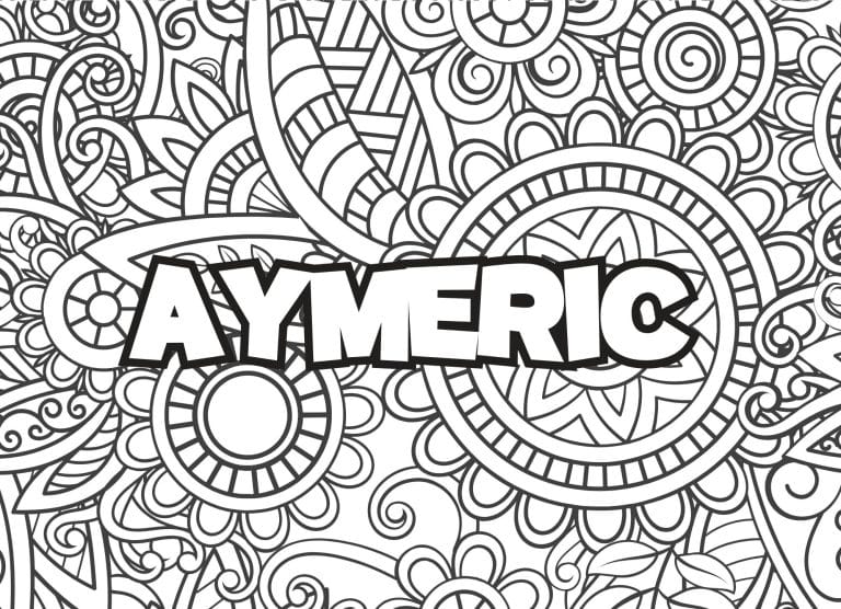 Prenom Aymeric Coloriage mandala - dessin gratuit &agrave; imprimer