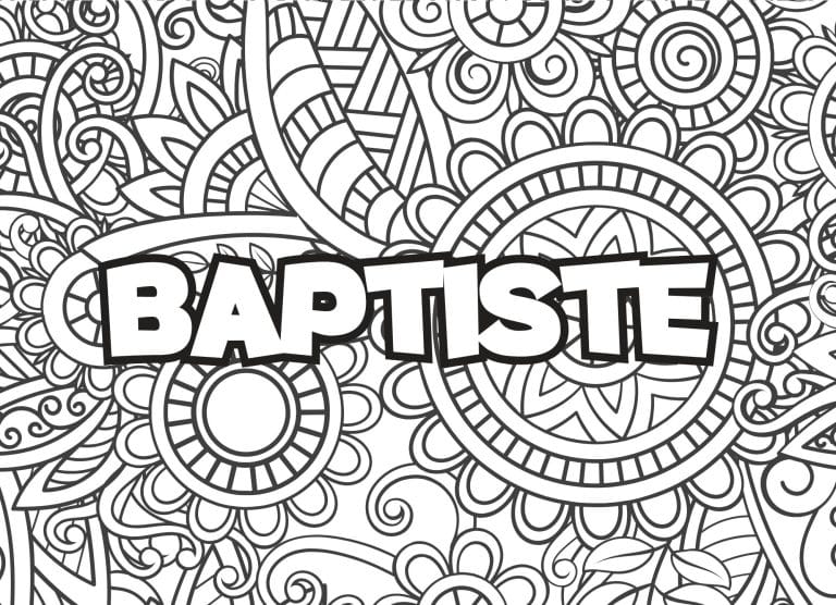 Prenom Baptiste Coloriage mandala - dessin gratuit &agrave; imprimer