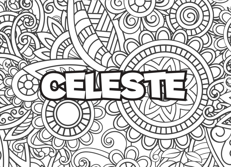 Prenom C&eacute;leste Coloriage mandala - dessin gratuit &agrave; imprimer
