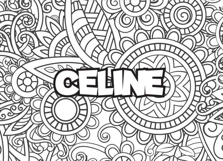 Prenom C&eacute;line Coloriage mandala - dessin gratuit &agrave; imprimer