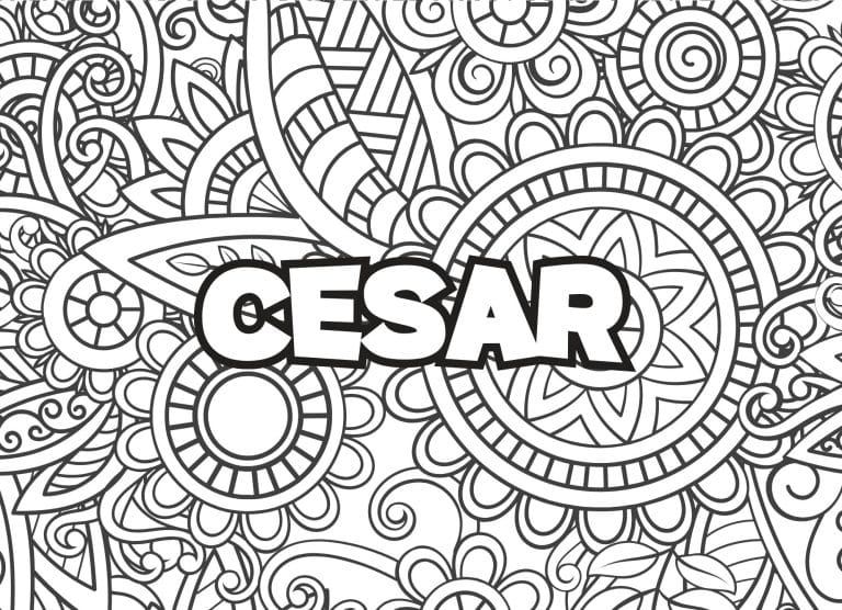 Prenom Cesar Coloriage mandala - dessin gratuit &agrave; imprimer