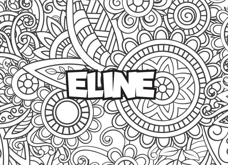 Prenom Eline Coloriage mandala - dessin gratuit &agrave; imprimer