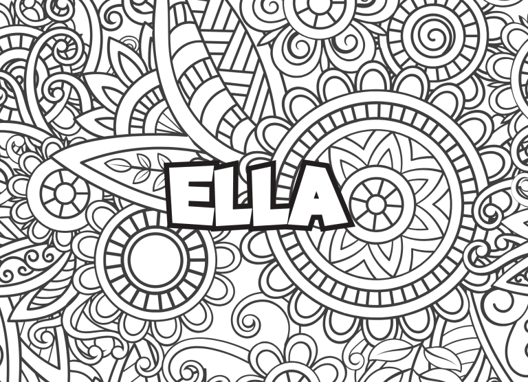 Prenom Ella Coloriage mandala - dessin gratuit &agrave; imprimer