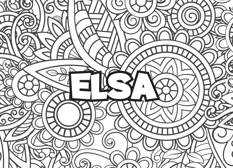 Prenom Elsa Coloriage mandala - dessin gratuit &agrave; imprimer